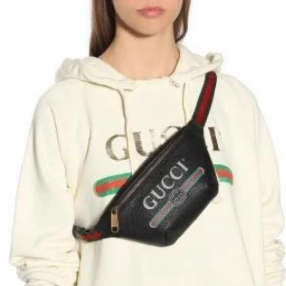 ✨ POPULAR ✨ GUCCI LOGO WAIST BUMBAG MULTI USE PURSE LEATHER - Picture 2 of 14